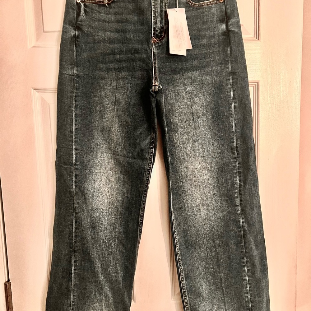 NEW DEAR JOHN HOLLY Dark Wash Women's Straight Leg Jeans. Sz 28" x 28".